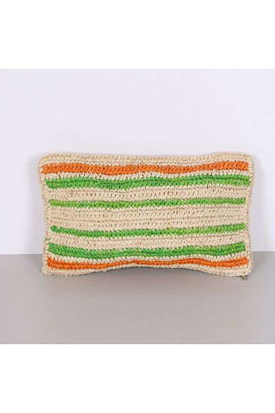 Mylamp Tricotat dublu 30x50 cm. Pernă de rafie colorată naturală