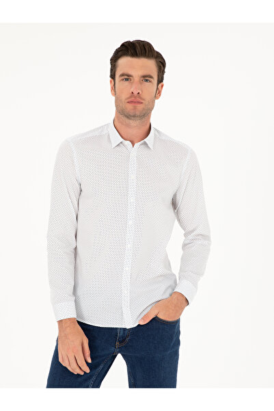 Cacharel قميص أزرق داكن بقصة ضيقة وأكمام طويلة 50218084-VR033