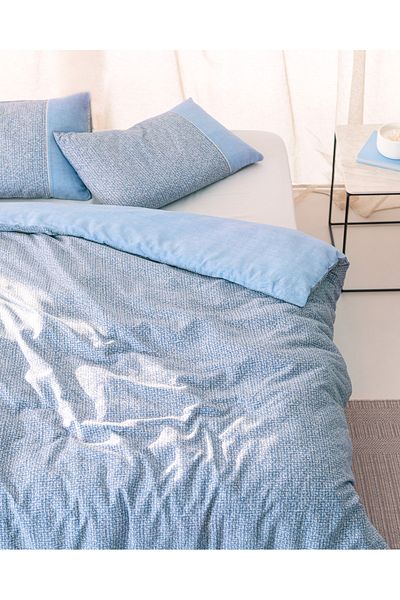 Madame Coco Orpen Double Madame Coco Crep Printed Duvet Cover Set - Blue