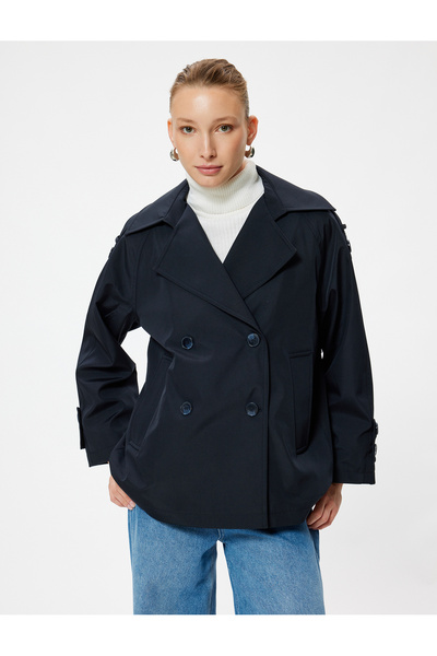 Koton Cepli Kruvaze Kısa Trençkot