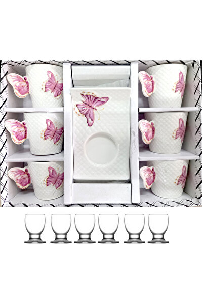 Genel Markalar Kyc 6 Kişilik  Fincan Takımı  kyclvn2479 + 6 adet lav bardak