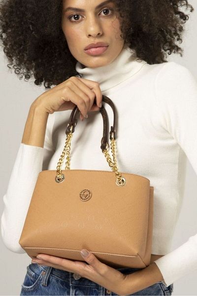 Valentino Orlandi Monogram Camel/brown Women's Shoulder Bag Vlt054
