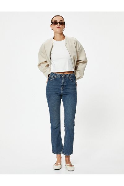 Koton Standard Waist Crop Slim Fit Spanish Leg Jeans