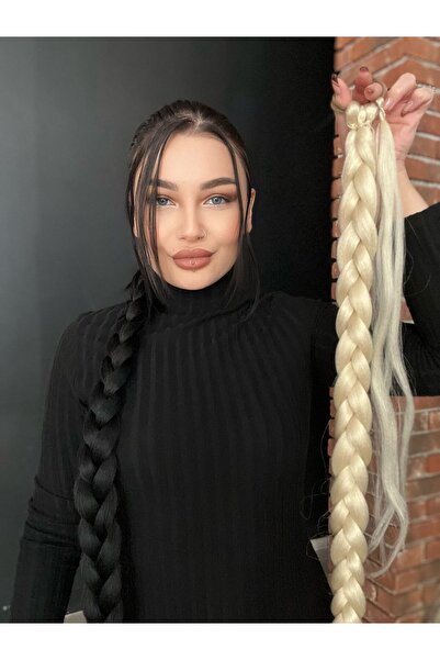 Suzan Peruk Saçına Ör ve Çık Uzun Örgü At kuyruğu Postiş saç modeli PonyTail ...