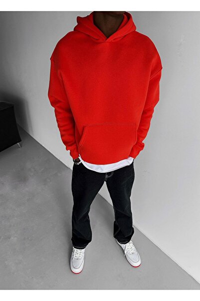 ablukaonline Narancssárga férfi oversize kapucnis pulóver