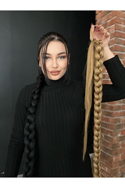 Suzan Peruk Saçına Ör ve Çık Uzun Örgü At kuyruğu Postiş saç modeli PonyTail ...