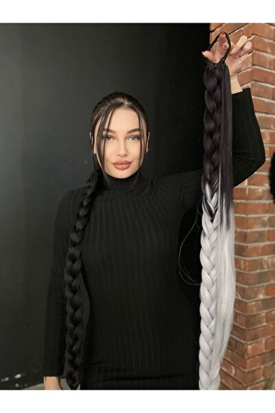 Suzan Peruk Saçına Ör ve Çık Uzun Örgü At kuyruğu Postiş saç modeli PonyTail ...