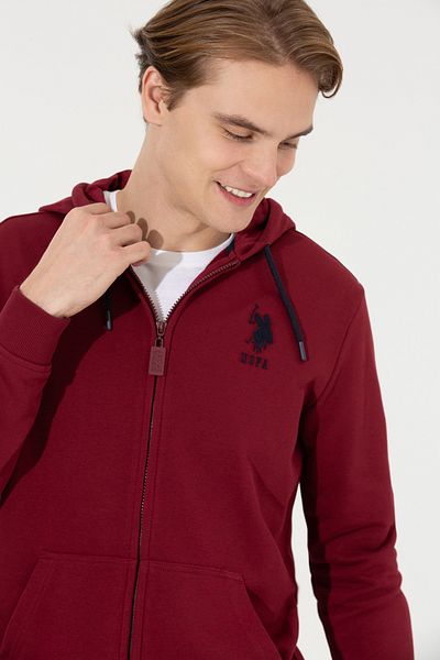 U.S. Polo Assn. Men's Cherry Hooded Knitted Cardigan 50253132 -Vr223