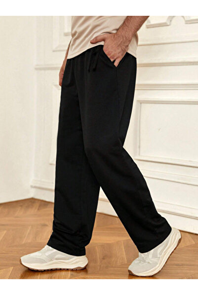 yx yustex sport Pantaloni de sport negri Walker largi, largi, cu 2 fire, gros...