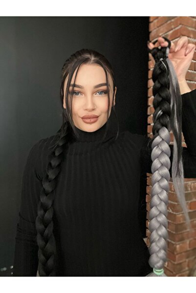 Suzan Peruk Saçına Ör ve Çık Uzun Örgü At kuyruğu Postiş saç modeli PonyTail At kuyruğu