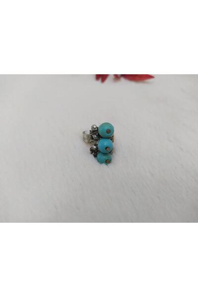 Hd Marketim Hdmarketim Kadın Yüzük Dogal Turkuaz Akik Taşlı Ayarlanabilir Ölçü