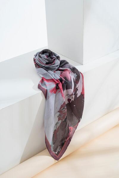 JAWEL 90x90 Cm Eșarfă Moale De Damă - Model Perie Imprimată Digital