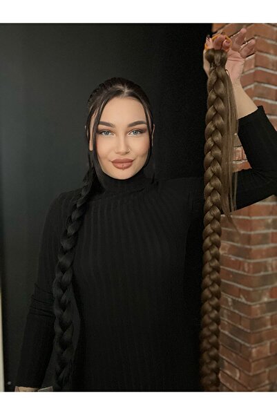 Suzan Peruk Saçına Ör ve Çık Uzun Örgü At kuyruğu Postiş saç modeli PonyTail ...