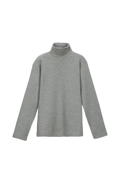 LOVETTI Gray Basic Winter Full Turtleneck Long Sleeve Girl's T-Shirt