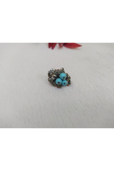 Hd Marketim Hdmarketim Kadın Yüzük Dogal Turkuaz Akik Taşlı Ayarlanabilir Ölçü