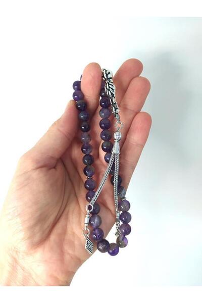 Hd Marketim Tesbih Ametist Doğal Taş Tespih Dini İslami Çakra 8 mm