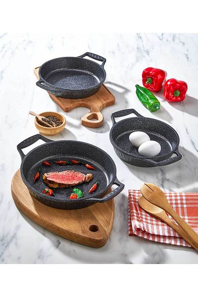 Esta Cast Granite Luxury Pan Set of 3 (18-20-22 Cm)