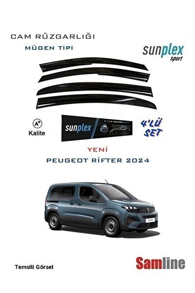 SUNPLEX Peugeot Yeni Rifter 2024 Modeller için Cam Rüzgarlığı Takımı 4'lü Set Mügen Tipi