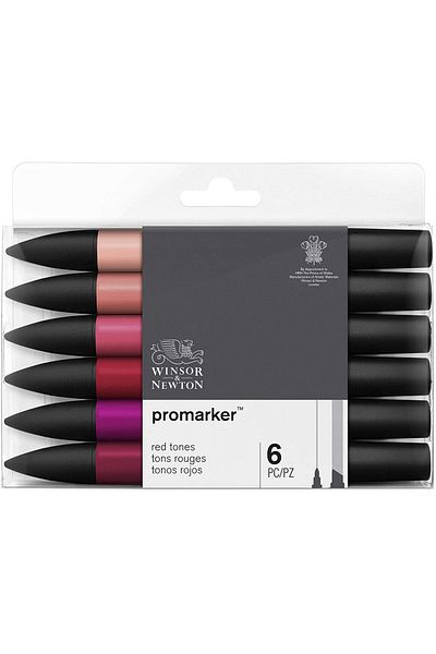 Winsor Newton مجموعة وينسور آند نيوتن بروماركر مكونة من 6 نغمات حمراء