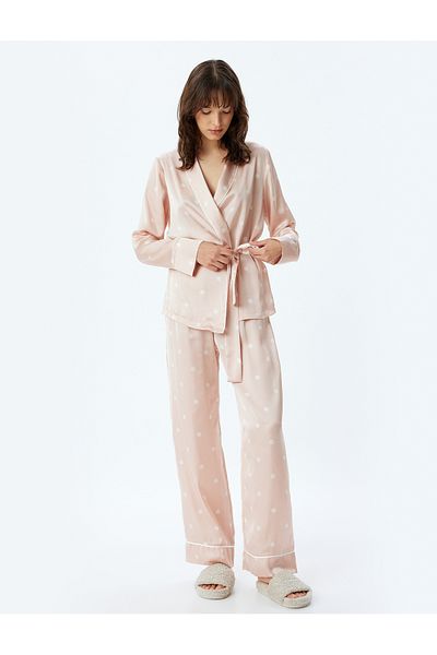 Koton Top de pijama din satin cu curea dublu