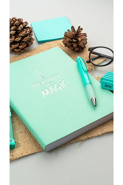 Serve Note 15x21cm 120yp Caiet cu dungi Verde mentă