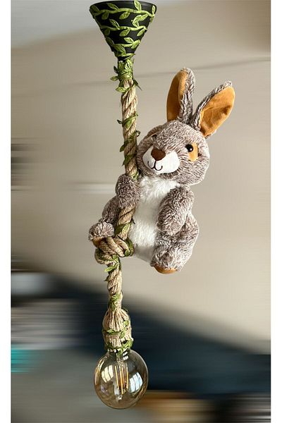 Tiny Desing Accessorıes Baby & Kids Room Rope Chandelier (Rabbit) (Grey-Mink)