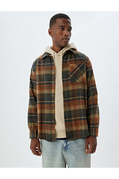 Koton Hosszú ujjú favágó ing - téli zseb részlet, pamut keverék