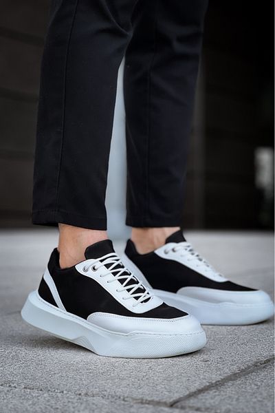BOA Ba0354 Casual Lace-Up Men's White Piece White High Sole Sneakers