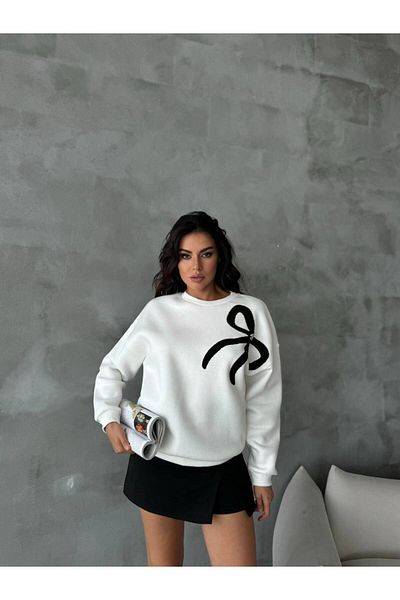 Borceelle Hanorac cu model panglică albă