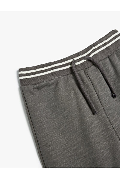 Koton Jogger Eşofman Altı Beli Bağlamalı Slogan Baskılı Pamuklu Şardonlu