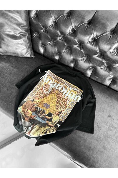 ablukaonline Μαύρο ανδρικό μπλουζάκι Oversize - Πίσω Patch