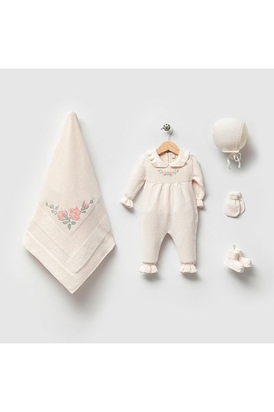Mert Baby طقم مستشفى أنيق مكون من 5 قطع - كريمي