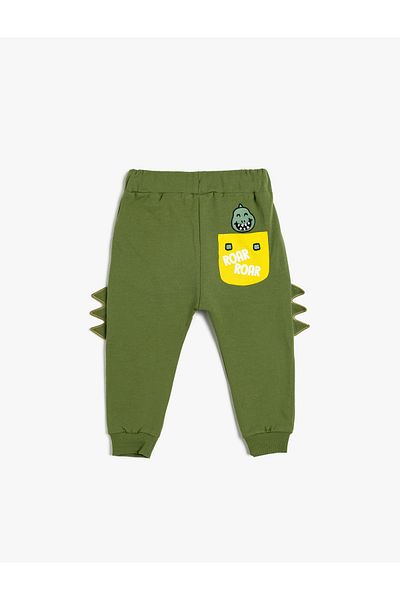 Koton Cotton Jogger Sweatpants - Applique Detailed and Waist Tied