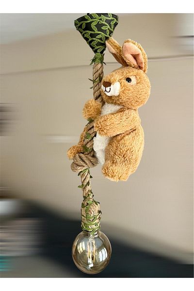 Tiny Desing Accessorıes Rabbit Patterned Baby and Children's Room Rope Chandelier