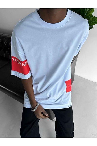 ablukaonline Λευκό ανδρικό μπλουζάκι Oversize Patch