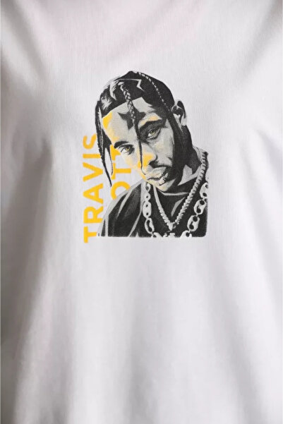 JANES Унісекс футболка з принтом Oversize - Біла