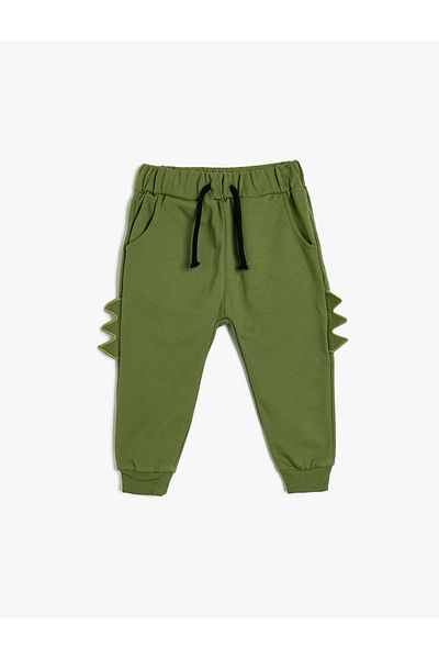 Koton Cotton Jogger Sweatpants - Applique Detailed and Waist Tied
