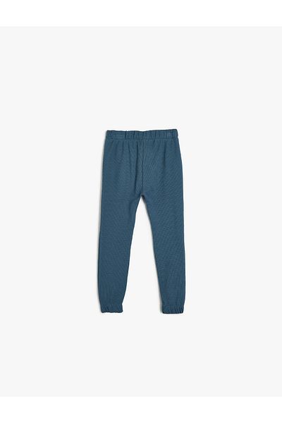 Koton Textured Cotton Basic Jogger Sweatpants - Waist Tied