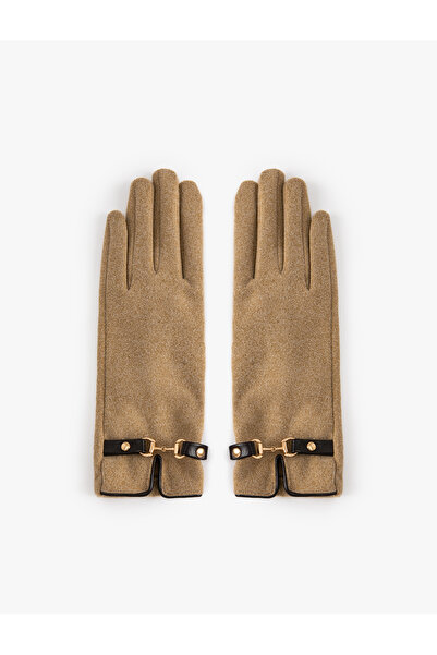 Koton Gloves with Belt and Metal Accessories