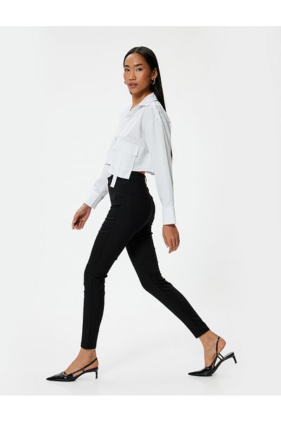 Koton High Waist Skinny Jeans mit Taschen - Skinny Leg Carmen Jeans