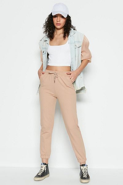 C&City Pantaloni de sport Jogger Basic 734 Maro Lăptos