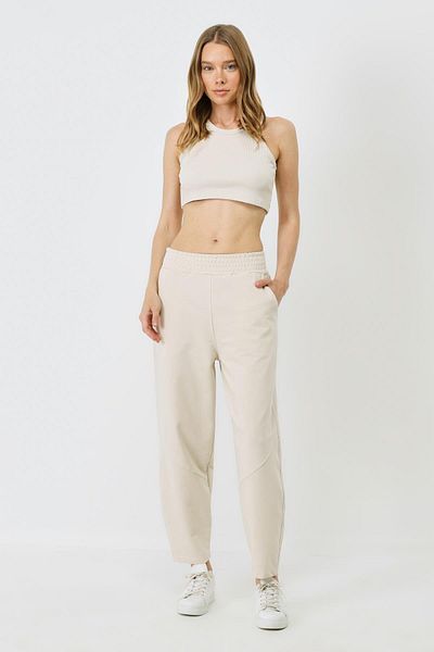 C&City Beige Damen-Jogginghose - Detaillierte Nähte 745
