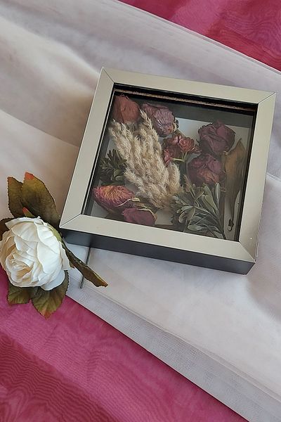 Verda Çerçeve 20x20x5 cm New Fashion Flower Pattern Memory Frame