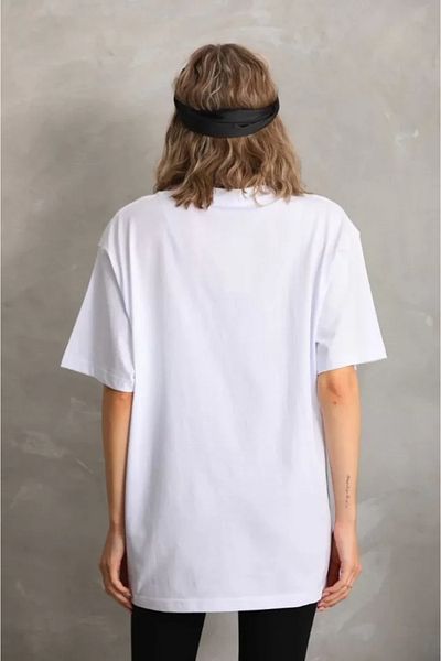 Modayakamoz Tricou oversize unisex alb cu model de piatră