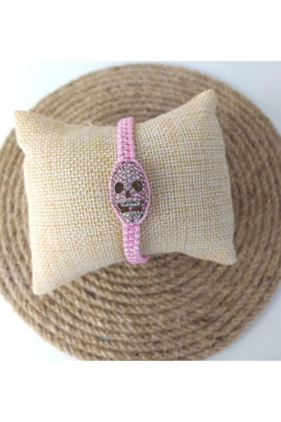 Hd Marketim Kuru Kafa Pembe Bileklik Uğur Şanş Makrome Ip Bilekliği Ayarlanab...