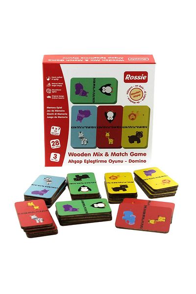 Rossie Ahşap Eşleştirme Oyunu - Domino Game