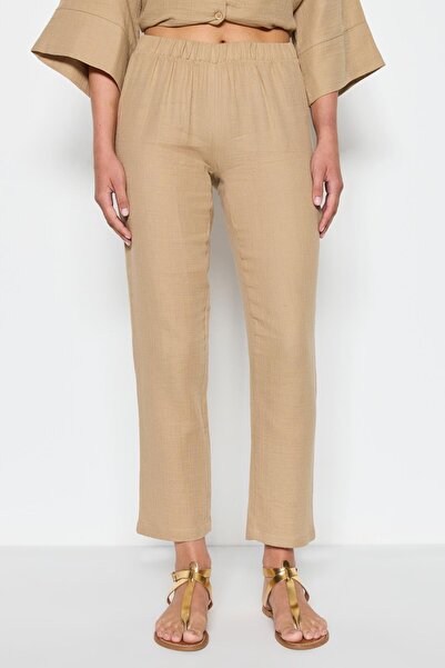 C&City Set krátkých košilových kalhot z organické bavlny z mušelínu 9122 béžová