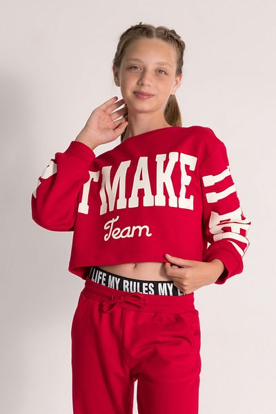 DMB BOYS & GIRLS 10-15 Years Girl's Crop Sweat and Sweatpants 3-Piece Set