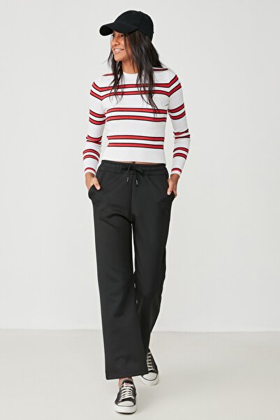 C&City Wide Leg İspanyol Paça Eşofman Altı 804 Siyah