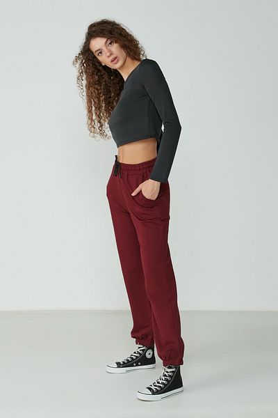 C&City Jogger Elastic Sports Jogginghose 737 Weinrot